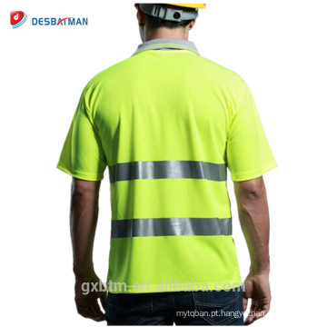 Tráfego da estrada Workwear Refletivo Segurança t shirt Classe 2 Malha Hi-Vis Bolso t-shirt de Manga Curta de Alta Visibilidade Pólo Camisa